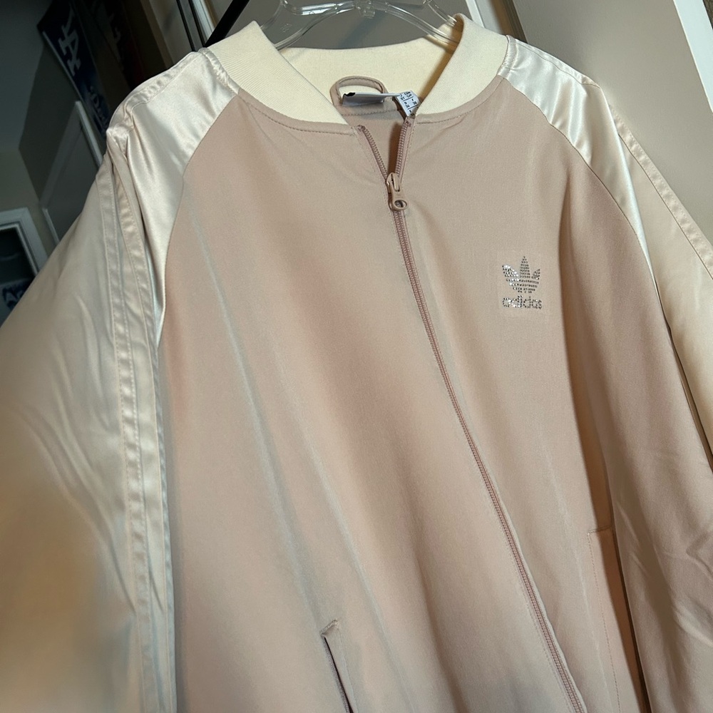 Adidas Cream Jacket with Rhinestone Logo - Picture 7 of 7